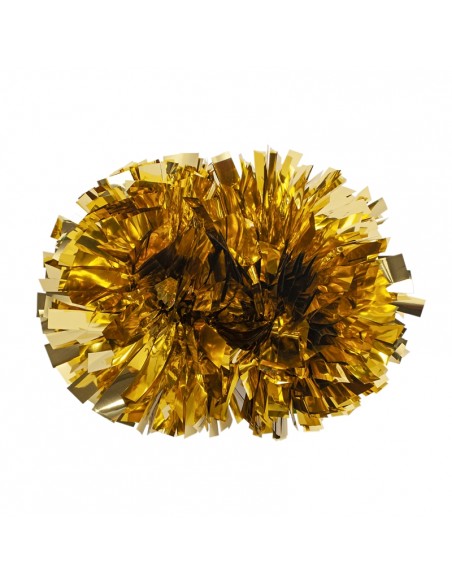 Pom Pon Professionale Cheerleading 4” con Impugnatura Centrale - Metallico Oro