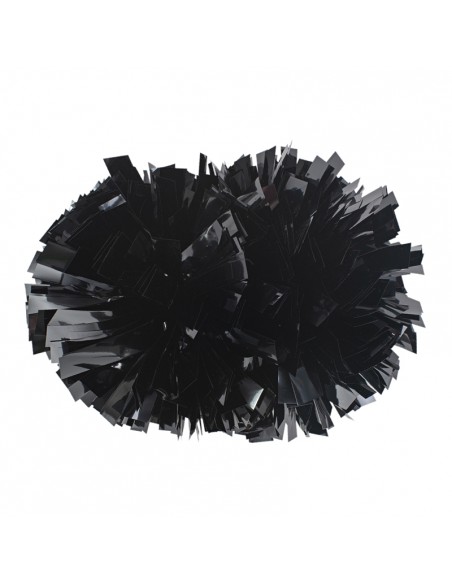Pom Pon Professionale Cheerleading 4” con Impugnatura Centrale - Metallico Nero