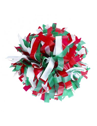 Pom pon professionale 6" con impugnatura centrale - Plastica Verde Bianco Rosso
