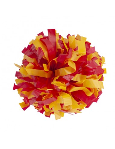 Pom pon professionale 6" con impugnatura centrale - Plastica Giallo Rosso