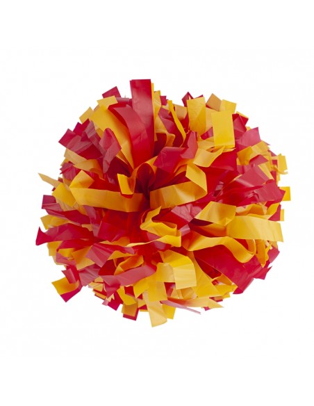 Pom pon professionale 6" con impugnatura centrale - Plastica Giallo Rosso