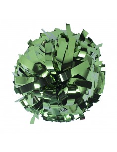 Pompon professionnel 6" avec poignée centrale – Métallique Vert