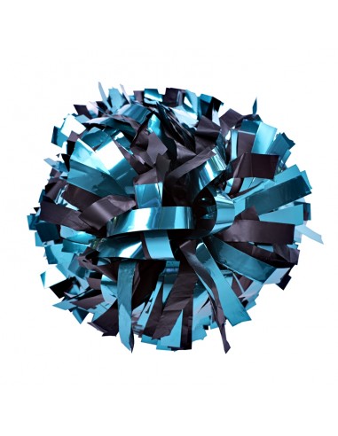 Pom pon professionale 6" con impugnatura centrale - Metallico Turchese Plastica Nero