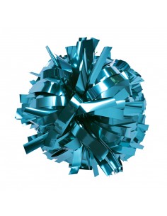 Pom-pom profesional 6" con asa central – Metálico Turquesa