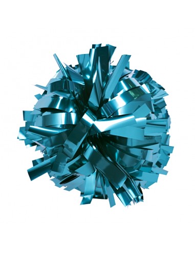 Pom pon professionale 6" con impugnatura centrale - Metallico Turchese
