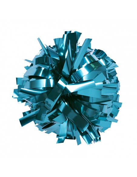 Pom pon professionale 6" con impugnatura centrale - Metallico Turchese
