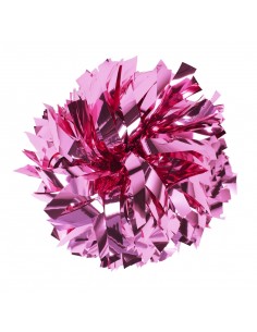 Pom-pom profesional 6" con asa central – Metálico Rosa
