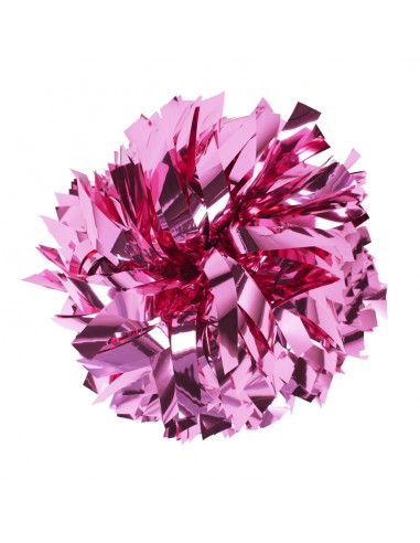 Pom pon professionale 6" con impugnatura centrale - Metallico Rosa