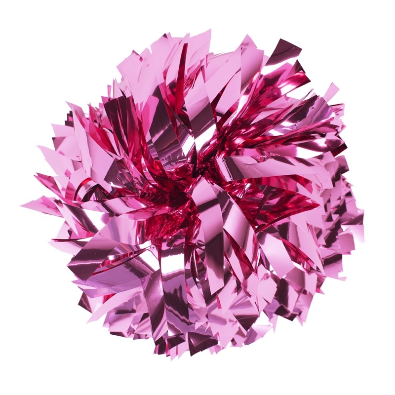 Hot Pink Metallic 6 Pop Poms