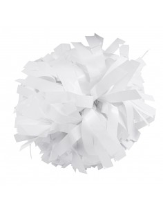 Pom-pom profesional 6" con asa central – Metálico Blanco