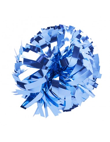 Pom pon professionale 6" con impugnatura centrale - Metallico Azzurro