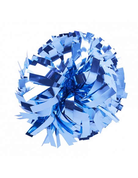 Pom pon professionale 6" con impugnatura centrale - Metallico Azzurro