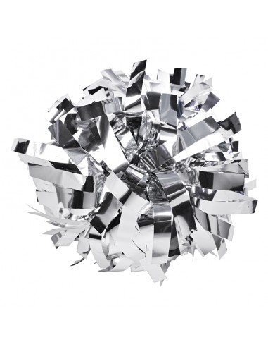 Pom Pon Professionale 6” con Impugnatura Centrale - Metallico Argento