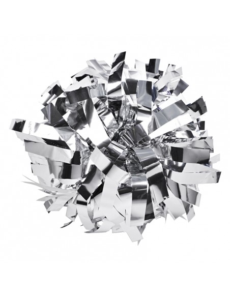 Pom Pon Professionale 6” con Impugnatura Centrale - Metallico Argento