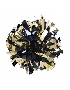Pompon professionnel 6" avec poignée centrale – Métallique Or et Noir