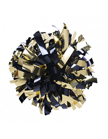 Pom pon professionale 6" con impugnatura centrale - Metallico Oro e Nero