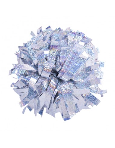Pom pon professionale 6" con impugnatura centrale - Olografico Argento