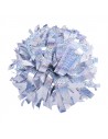 Professional 6" pom with baton handle – Holographic Silver