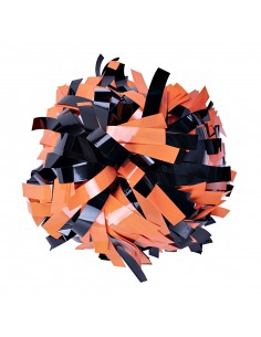 Pom-pom profesional 6" con asa central – Neon Naranja Metálico Negro