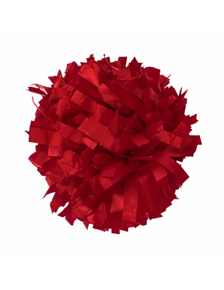 Professional 6" pom with baton handle – Plastic Red