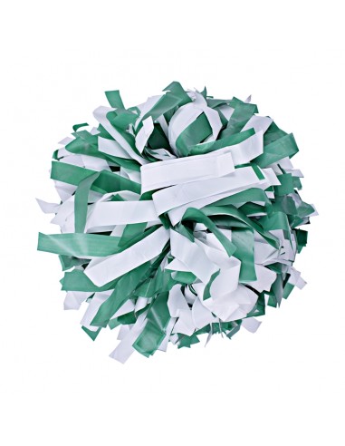 Pom pon professionale 6" con impugnatura centrale - Plastica Bianco e Verde