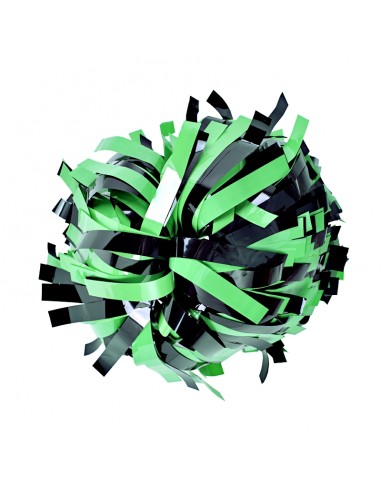 Pom pon professionale 6" con impugnatura centrale - Neon Verde Metallico Nero