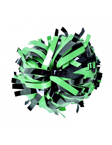 Pom pon professionale 6" con impugnatura centrale - Neon Verde Metallico Nero
