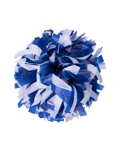 Pompon professionnel 6" avec poignée centrale – Plastique Blanc et Bleu