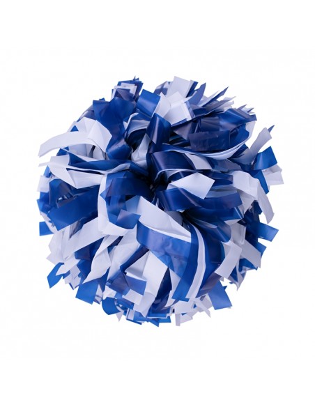 Pom pon professionale 6" con impugnatura centrale - Plastica Bianco e Blu