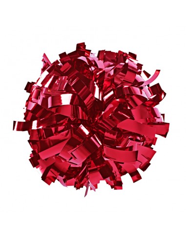 Pom pon professionale 6" con impugnatura centrale - Metallico Rosso