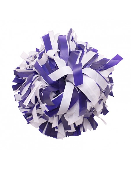 Pom pon professionale 6" con impugnatura centrale - Plastica Bianco e Viola