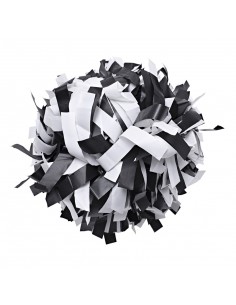 Pom pon professionale 6" con impugnatura centrale - Plastica Bianco e Nero