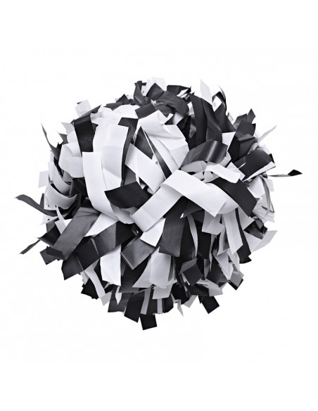 Pom pon professionale 6" con impugnatura centrale - Plastica Bianco e Nero