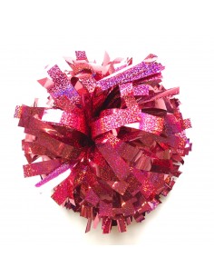 Pom-pom profesional 6" con asa central – Holográfico Fucsia