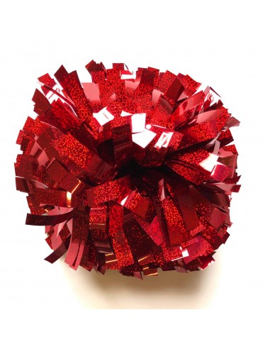 Pom pon professionale 6" con impugnatura centrale - Olografico Rosso
