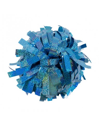 Pom pon professionale 6" con impugnatura centrale - Olografico Azzurro