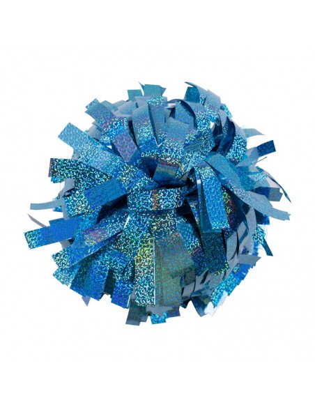 Pom pon professionale 6" con impugnatura centrale - Olografico Azzurro