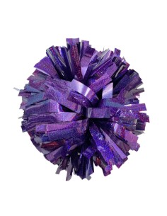 Pom-pom profesional 6" con asa central – Holográfico Púrpura