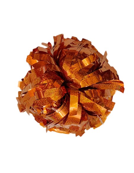 Pompon professionnel 6" avec poignée centrale – Holographique Orange
