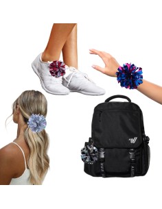 Mini Pom Pon Gadget | Con Elastico o Gancetto | Accessorio Cheerleading, Majorettes e Danza