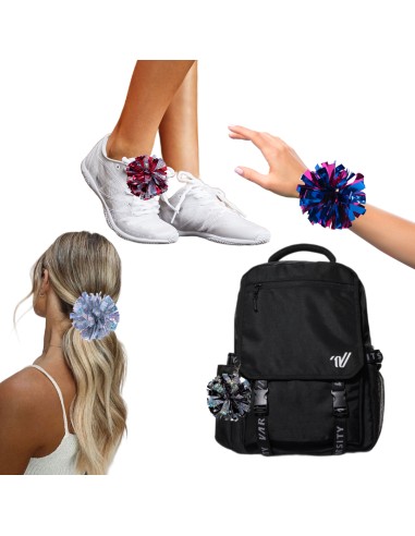 Mini Pom Pon Gadget | Con Elastico o Gancetto | Accessorio Cheerleading, Majorettes e Danza