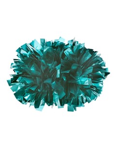 Pom Pon Professionale Cheerleading 4” con Impugnatura Centrale - Metallico Turchese