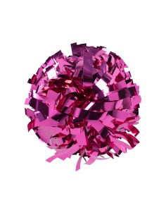 Pom-pom profesional 6" con asa central – Metálico Fucsia