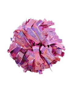 Pom pon professionale 6" con impugnatura centrale - Olografico Rosa