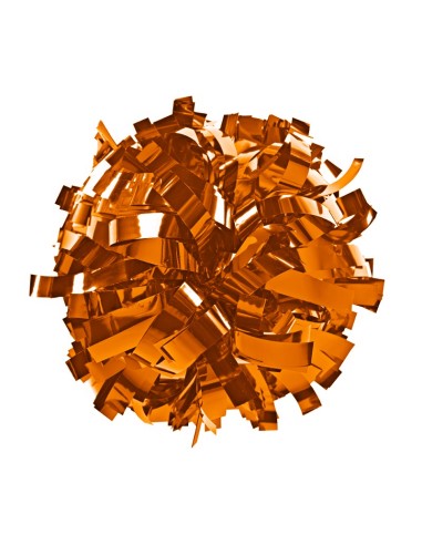Pom pon professionale 6" con impugnatura centrale - Metallico Arancione