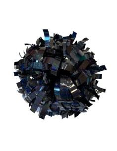 Pompon professionnel 6" avec poignée centrale – Holographique Noir