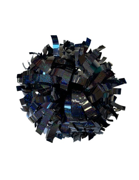 Professional 6" pom with baton handle – Holographic Black