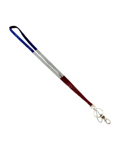 Porta Credenciales de Strass Blanco Rojo Azul | Lanyard Deportivo | Hera Sport