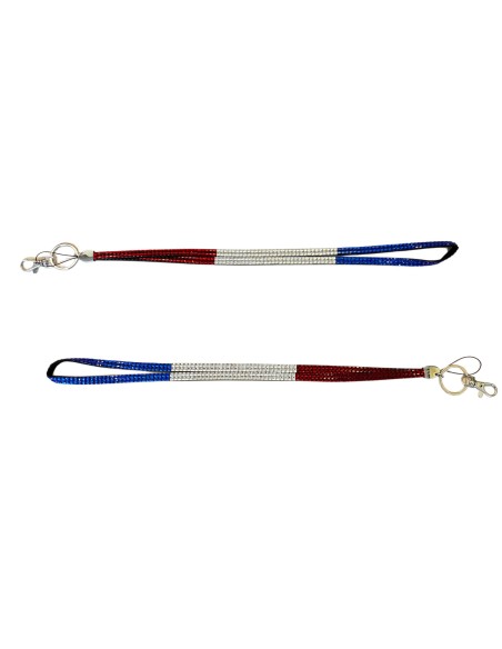 Porta Badge Strass Bianco Rosso Blu per Gare | Hera Sport