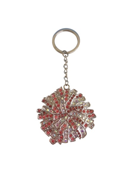 Pendant - Key Ring Poms rhinestones